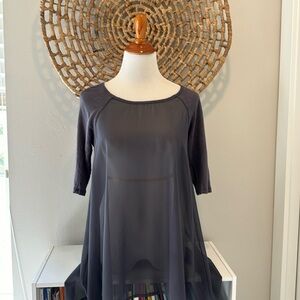 Dark gray sheer blouse